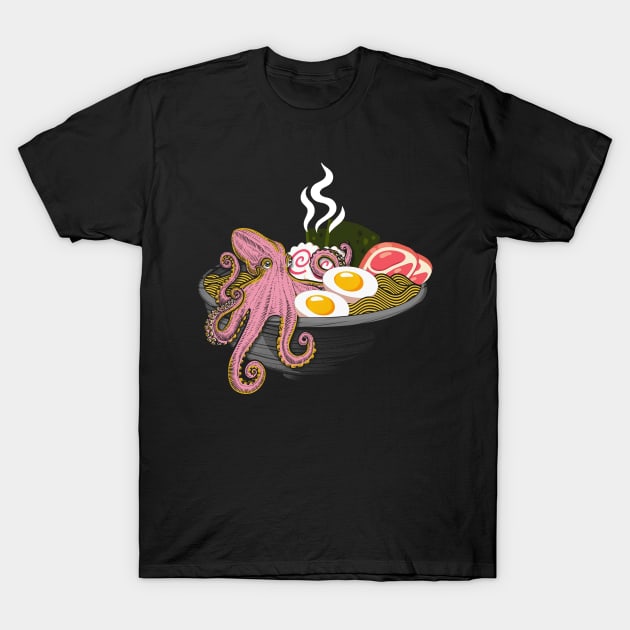 Ramen Octopus T-Shirt by clingcling